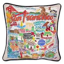 Load image into Gallery viewer, San Francisco City Hand-Embroidered Pillow by CatStudio