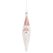 Load image into Gallery viewer, Santa Icicle Blown Glass Ornament PINK