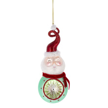 Load image into Gallery viewer, Vintage Santa Reflector Glass Ornaments Set of 3