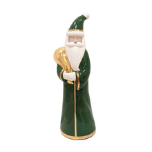 Load image into Gallery viewer, Holiday Green Santa with 22K Gold Accents