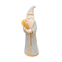 Load image into Gallery viewer, Light Gray Santa with 22K Gold Accents