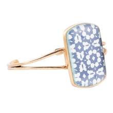 Load image into Gallery viewer, Santorini Cobalt Blue and White Golden Cuff Bracelet