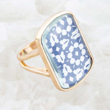 Load image into Gallery viewer, Santorini Cobalt Blue and White Golden Ring