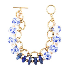 Load image into Gallery viewer, Santorini Cobalt Blue Lapis and Golden Bracelet