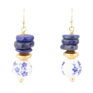 Santorini Cobalt Blue Lapis Drop Earrings