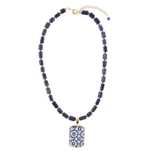 Load image into Gallery viewer, Santorini Cobalt Blue Lapis Golden Necklace