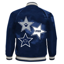 Load image into Gallery viewer, Penn State Satin Letterman Bomber Jacket