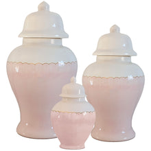 Load image into Gallery viewer, Scallop Color Block Ginger Jars in Cherry Blossom Pink