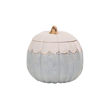 Load image into Gallery viewer, Scalloped Pumpkin Jars with 22K Gold Accents in Light Blue