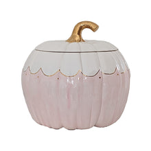 Load image into Gallery viewer, Scalloped Pumpkin Jars with 22K Gold Accents in Light Pink