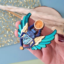 Load image into Gallery viewer, Scarab Dung Beetle Brooch by Cherryloco Jewellery