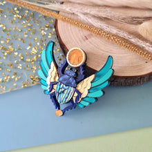 Load image into Gallery viewer, Scarab Dung Beetle Brooch by Cherryloco Jewellery