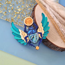 Load image into Gallery viewer, Scarab Dung Beetle Brooch by Cherryloco Jewellery