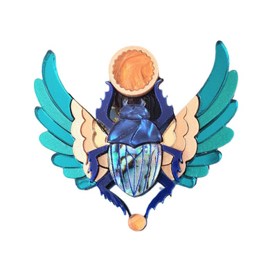 Scarab Dung Beetle Brooch by Cherryloco Jewellery