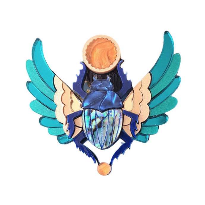 Scarab Dung Beetle Brooch by Cherryloco Jewellery