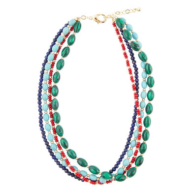 Scarsdale Multi Stone Colorful Statement Necklace