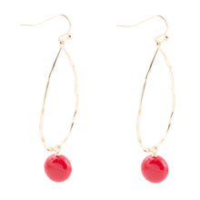 Load image into Gallery viewer, Scarsdale Red Shell Pearl Golden Drop Earrings