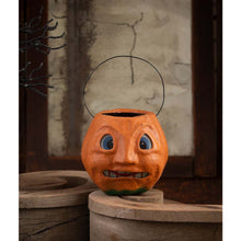 Load image into Gallery viewer, Scary Vintage Pumpkin Bucket Medium by Bethany Lowe Designs