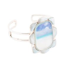Load image into Gallery viewer, Scenic Beach Blue Larimar and Sterling Silver Cuff Bracelet