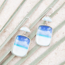 Load image into Gallery viewer, Scenic Beach Blue Larimar and Sterling Silver Drop Earrings