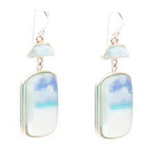 Load image into Gallery viewer, Scenic Beach Blue Larimar and Sterling Silver Drop Earrings