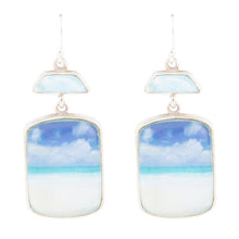 Load image into Gallery viewer, Scenic Beach Blue Larimar and Sterling Silver Drop Earrings