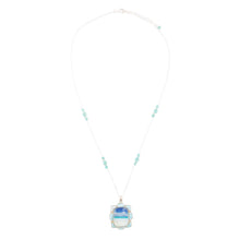 Load image into Gallery viewer, Scenic Beach Blue Larimar and Sterling Silver Pendant Necklace