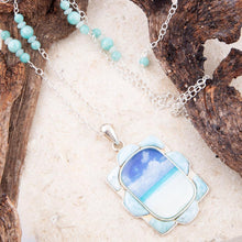 Load image into Gallery viewer, Scenic Beach Blue Larimar and Sterling Silver Pendant Necklace