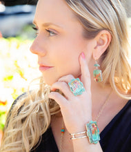 Load image into Gallery viewer, Scenic Desert Sedona Blue Turquoise Golden Ring