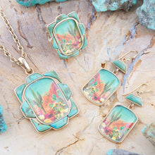 Load image into Gallery viewer, Scenic Sedona Desert Blue Turquoise Golden Pendant Necklace