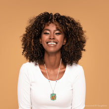 Load image into Gallery viewer, Scenic Sedona Desert Blue Turquoise Golden Pendant Necklace