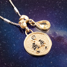 Load image into Gallery viewer, Scorpio - Zodiac Yellow Citrine Golden Charm Necklace