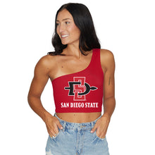 Load image into Gallery viewer, San Diego State Red One Shoulder Top