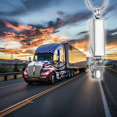 18 Wheeler Semi Truck Urn Necklace