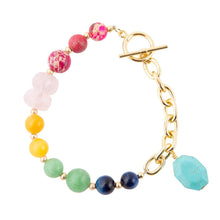 Load image into Gallery viewer, Serape Multi-Color Golden Toggle Bracelet