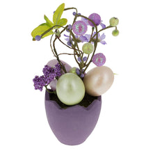 Load image into Gallery viewer, Set of 4 Colorful Spring Flowers with Easter Eggs 7 Inches