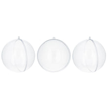 Load image into Gallery viewer, Set of 3 Clear Plastic Ball Ornaments 3.45 Inches (88 mm)