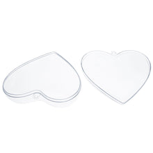 Load image into Gallery viewer, Set of 3 Clear Plastic Hearts Ornaments 2.45 Inches (62 mm)