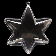 Load image into Gallery viewer, Set of 3 Clear Plastic Hexagon Ornaments 4 Inches