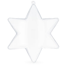 Load image into Gallery viewer, Set of 3 Clear Plastic Hexagon Ornaments 4 Inches