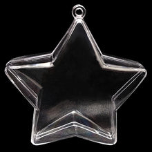 Load image into Gallery viewer, Set of 3 Clear Plastic Star Ornaments 4 Inches
