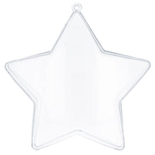 Load image into Gallery viewer, Set of 3 Clear Plastic Star Ornaments 3.25 Inches (83 mm)