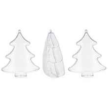 Load image into Gallery viewer, Set of 3 Clear Plastic Christmas Tree Shape Ornaments 4.35 Inches