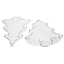 Load image into Gallery viewer, Set of 3 Clear Plastic Christmas Tree Shape Ornaments 4.35 Inches