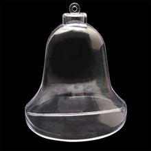 Load image into Gallery viewer, Set of 3 Clear Plastic Bell Ornaments 3.7 Inches (94 mm)