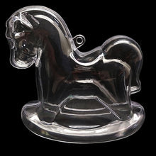Load image into Gallery viewer, Clear Plastic Rocking Horse Ornaments 3.4 Inches (86 mm)