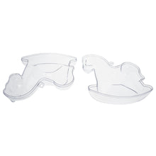 Load image into Gallery viewer, Clear Plastic Rocking Horse Ornaments 3.4 Inches (86 mm)