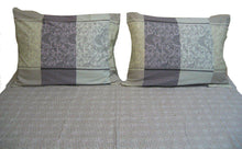 Load image into Gallery viewer, DaDa Bedding Grey Floral Paisley Fitted &amp; Flat Sheet w/ Pillow Cases Set (FSFS8222)