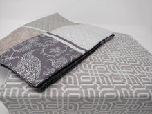 Load image into Gallery viewer, DaDa Bedding Grey Floral Paisley Fitted &amp; Flat Sheet w/ Pillow Cases Set (FSFS8222)