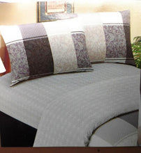 Load image into Gallery viewer, DaDa Bedding Jacquard Grey Floral Paisley Fitted Sheet &amp; Pillow Cases Set (FTS8222)